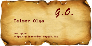Geiser Olga névjegykártya